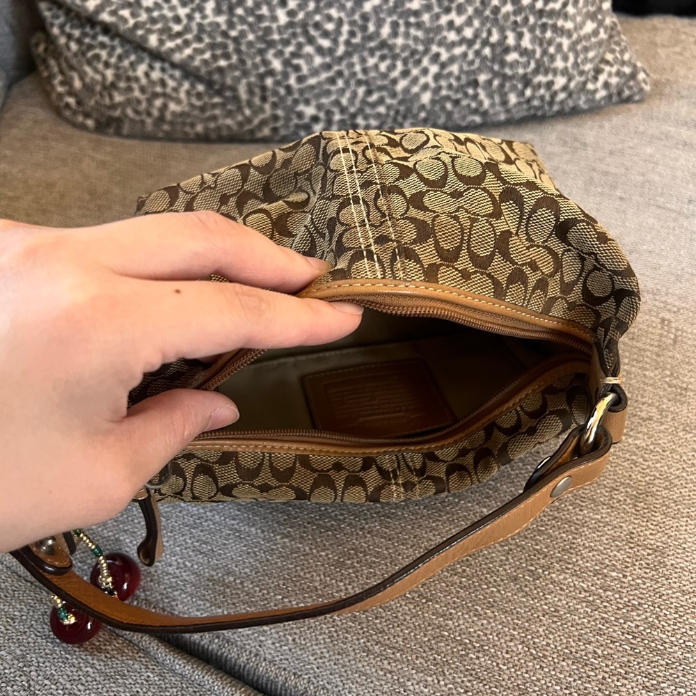 Coach Vintage Mini Signature Monogram Brown Tan Bag - Picture 6 of 9